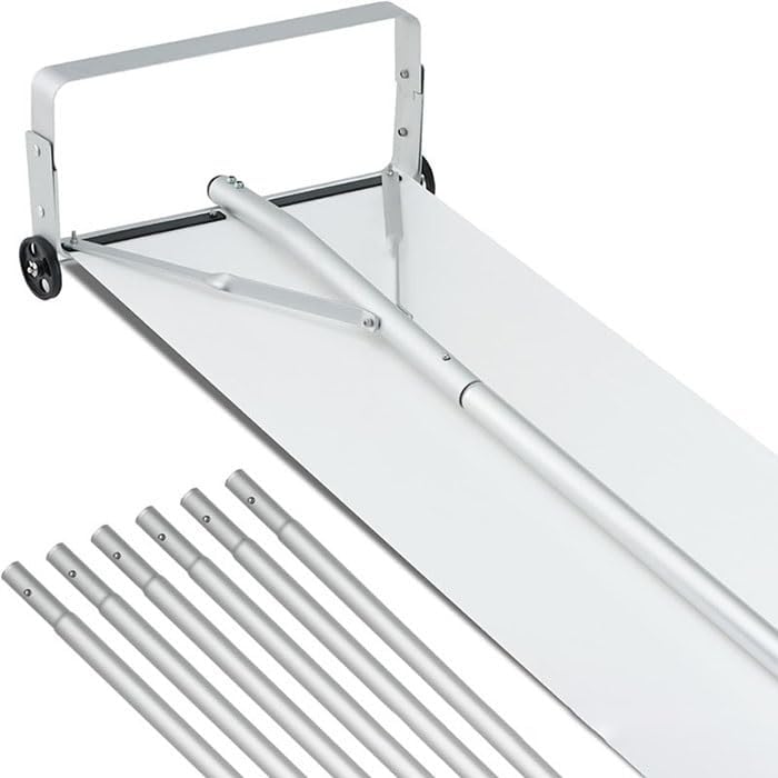 Adjustable Roof Rake Snow Removal Tool - 20/30FT Telescoping Shovel with Slide Cloth, Roll Wheels, Anti-Slip Handle for Easy Use - Ideal for Ranch, Cottage, Home