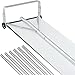 Tarp, Roof Rake Snow Removal Tool, 20/30FT Adjustable Telescoping Roof Shovel with Slide Cloth,Roll Wheels, Anti-Slip Handle, Use for Ranch House,Cottage(30ft)