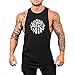 GYMLEADER Men's Gym Workout Stringer Tank Tops NO Pain NO GAIN Vest Bodybuilding Fitness Muscle Shirts-XXL Black