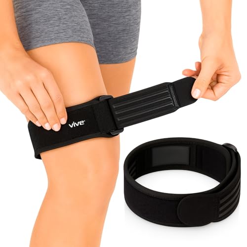 Vive IT Band Strap - Iliotibial Band Compression Wrap - Outside of Knee Pain, Hip, Thigh & ITB