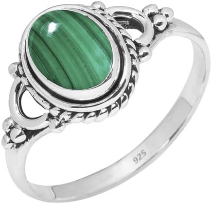 Miniatura 7 de Anillos de piedras preciosas naturales - Anillo de plata de ley 925 para mujeres y niñas, regalo de Navidad