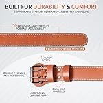 Leather Weight Lifting Belt, 4”& 6”Padded Lumbar Back Support, 10 Adjustable Holes, Gym Weight Belt Ideal for Deadlift, Powerlifting, Bodybuilding and Squat - Image 5