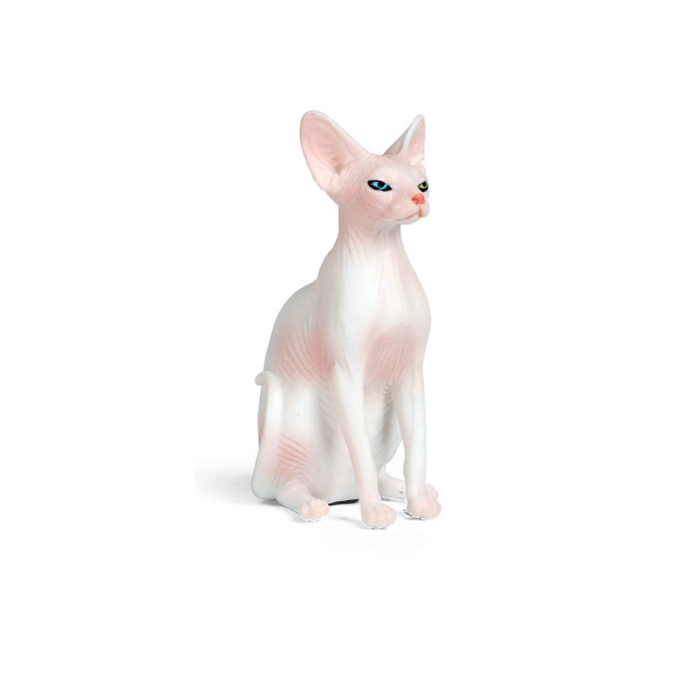 Buy Hiawbon Sphynx Cat Figurine Miniature Hairless Cat Model Sphynx Hairless Cat Statue for Home