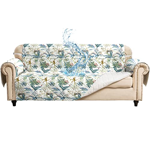 Yiyea 2 In 1 Loveseat Covers For 2 Cushion Couch Sofa - 100% Waterproof Printed Couch Cover For Dogs - Sofa Slipcovers With Non-Slip Elastic Straps, And Replaceable Sofa Cushion Covers (Loveseat) #TOP12
