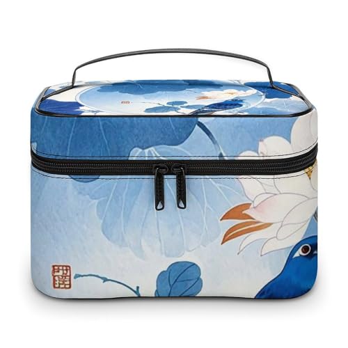 Foldable Travel Luggage Bag for Men And Women, Dry And Wet Separation Portable Travel Luggage Bag, Blue And White Chinese Style Flower And Bird Printed Waterproof Sports Luggage Bag, Fitness Bag