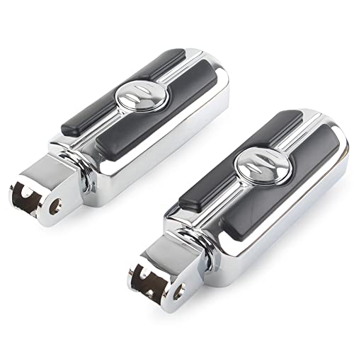 LIRU Motorcycle Billet Aluminum Foot Pegs Footrests Footpegs for HONDA VTX 1800 C/F Models 2002 2003 2004 2005 2006 2007 2008 (Front), Chrome