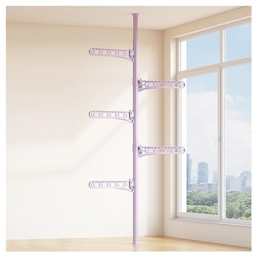 Armario de ropa vertical de piso a techo ajustable de 3-6 niveles de piso a techo para sala de estar y pasillo de estar de dormitorio: maximice el espacio y la nización Beauty Comes