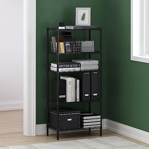 Furinno Wayar 5-Tier Metal Storage Shelf Rack, 21 x 12 x 48, Black - image 3