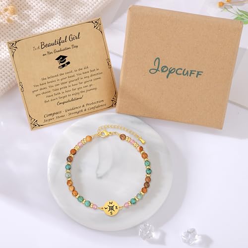 Image of Joycuff Graduation Gifts for Her Him Class of 2026 Graduation Bracelets Inspirational Graduation Compass Bracelet for Women College Graduation Gift for Him Her