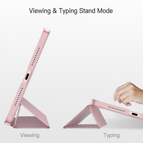 Image of JETech Cover Case for iPad mini (A17 Pro, 2024 Model, 7th Generation) / mini 6 (2021 Model, 6th Generation), Slim Stand Hard Back Shell Smart Cover with Auto Wake /Sleep (Pink)