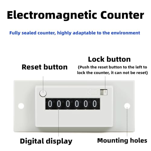 Image of DC24V Pulse Counter, CSK6-YKW 6 Digit Electromagnetic Pulse Counter (DC24V)