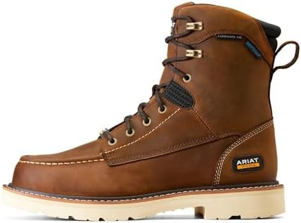 Ariat Men's Rebar Lift 8" Waterproof Composite Toe Work Boot - Distressed Brown, 6 Medium | Image 3