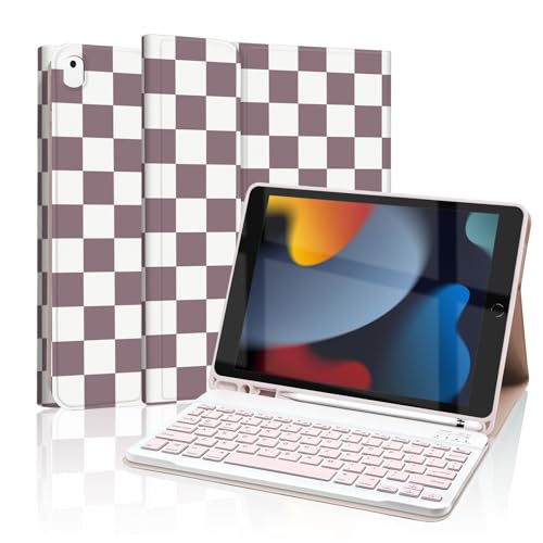 Mewealth Keyboard Case for iPad 9th / 8th / 7th Generation 10.2 Inch with Pencil Holder, Detachable Keyboard Cover for iPad Pro 10.5