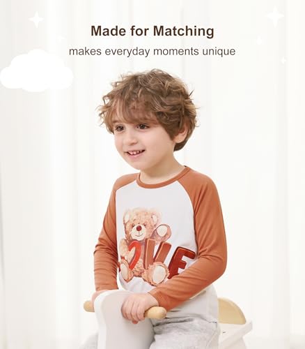 Toddler Boys Girls Long Sleeve Shirts Viscose Made from Bamboo Crewneck Tee Soft T-Shirt Top Kids Clothes 2-5T3