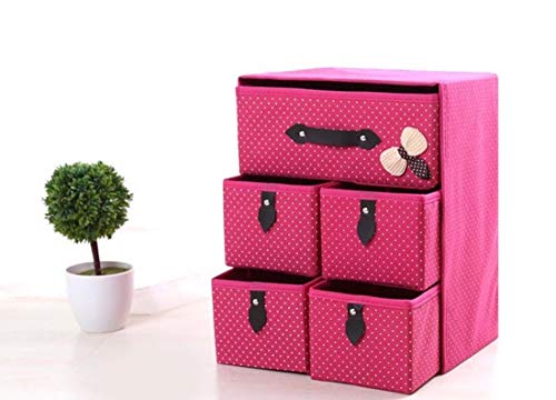 SUKHAD Storage Wardrobe Organizer, Multicolour, 3 Layer 5 Drawer, Rectangular, 8.66 X 11.81 X 14.96 Inches