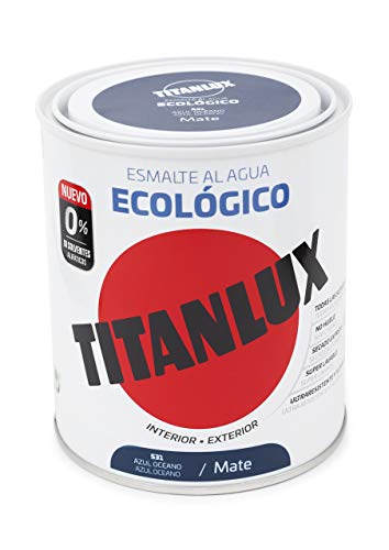 Titanlux Ecológico Esmalte al agua mulisuperficie Mate Azul Océano 750ml