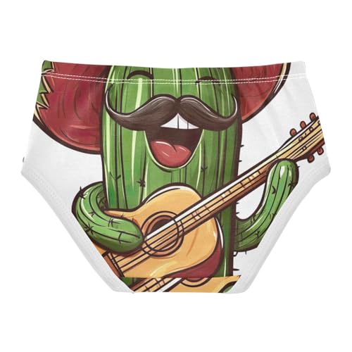Funny Cactus Guitar Player Cute Panties Girl Toddler Underwear Floral Cotton Animals Briefs Undies Kids 2t2