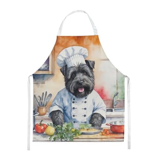 Caroline's Treasures Bouvier des Flandres The Chef Apron Cooking Kitchen Server Baking Crafts Gardening for Adult Women Men, Unisex, Large, Multicolor