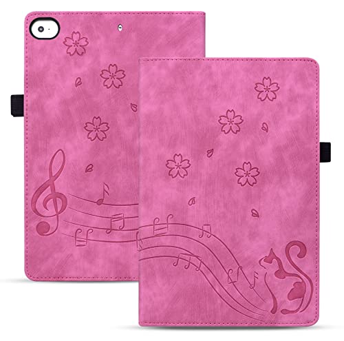 TEDTIKJT iPad Mini5キーボードケース iPad mini5/mini4/mini3/2/1通用 レザーケース オートスリープ ウェイク対応 ペン収納 ペンホルダー付き スタンド機能付き かわいい iPad Mini5 ケース 2019/ iPad Mini4 ケース 7.9 手帳型 全面保護 耐衝撃カバー 傷つき防止 オートスリープ対応 保護カバー アイパッド for Apple iPad Mini、 iPad Mini2、 iPad Mini3、 iPad Mini4、 iPad Mini5 (初代第二三世代) ローズレッド