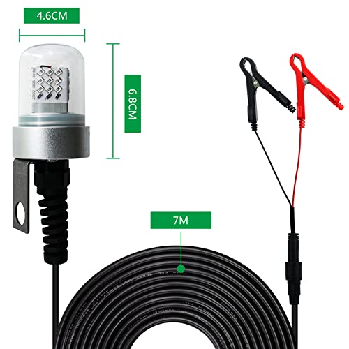 XINHAOHANG 集魚灯 水中ライト led 水中集魚灯 水中灯 集魚ライト 釣り ライト しゅうぎょライト 釣り 集魚灯 投光器 夜釣り 船からの釣り 岸からの釣り 高輝度 IP68完全防水 12V 7M （15W ブルー） 4枚目