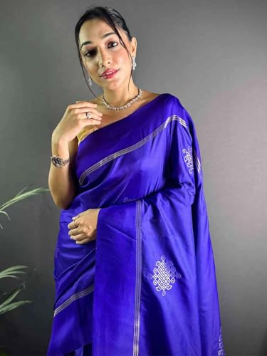 Image of SGF11 Women's Kanjivaram Pure Soft Silk Saree With Unstiched Blouse Piece