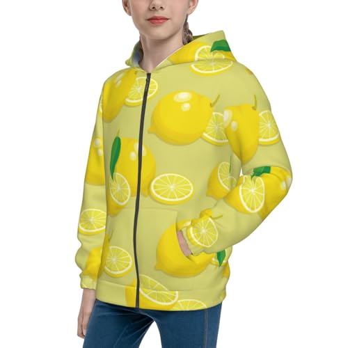 Bright Lemons Kids Pullover Hoodies Boys Zip Up Sweatshirts Girls Athletic Clothes with Pocket - Main Image