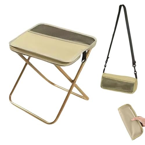 CIYOJA Collapsible Stool Foldable Stool Pocket Chair Portable Stools Backpack Seat for Camping Fishing Hiking Outdoor Travel Lightweight Compact Folding Chair with Storage Bag and Durable Steel Frame