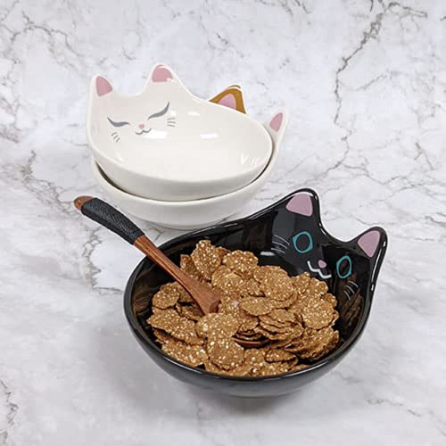 Cat Related Gifts For Women, Japanese Soup Bowls Black Bowl For Cereal, Ramen, And Rice, Cats In The Kitchen Oriental Kitchenware, 4.75 Inches #TOP2