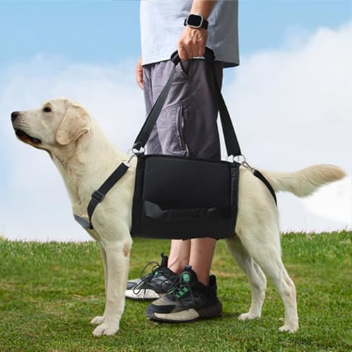 LAROTSUBA Dog Mobility Aids,Dog Walking Aid,Dog Lift Harness with Handle,Front,Rear or Full-Body for Elderly Dogs,Joint Injuries,Disabled Dogs Black L