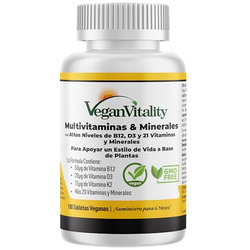 Multivitaminas y minerales veganos - 180 tabletas