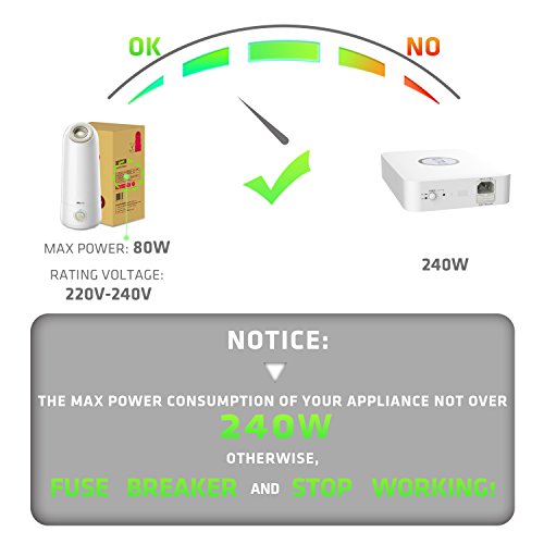 UMI 110V to 220V Step Up Voltage Converter LX-300C Toroidal Transformer Without Wireless Charging for 220V appliances to be Used in US