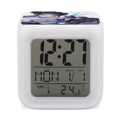 K-POP ガールズ!デーモン・ハンターズ 目覚まし時計 置時計 デジタル ライト 時計 見やすい シンプル 温度計 多機能