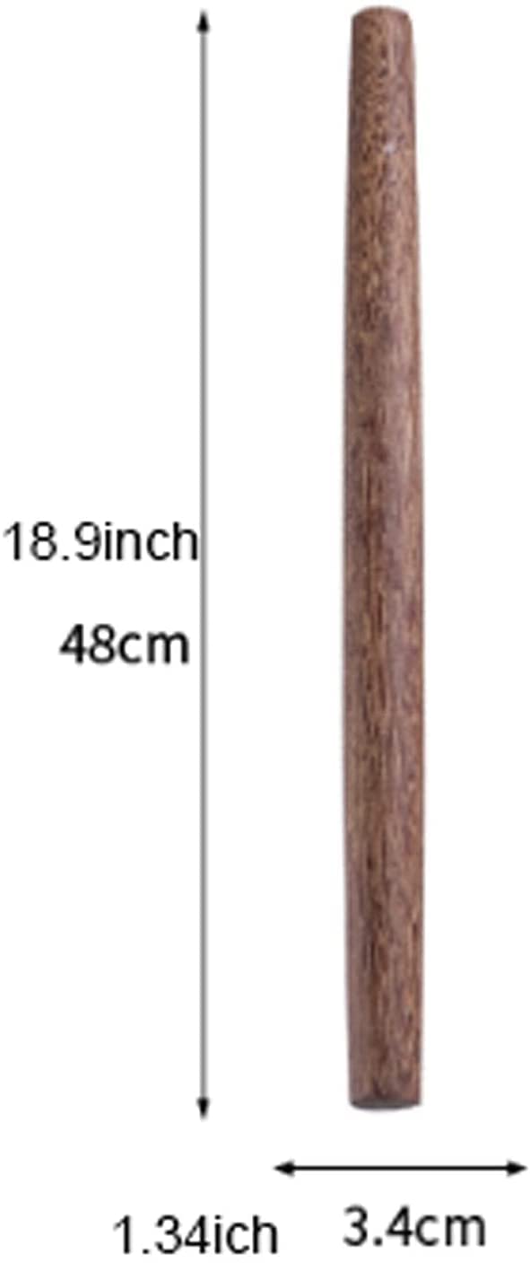 Rodillo de pastelería, Rodillo de Madera, Rodillo for Masa, Rodillo for amasar, Tipo Fauces de Pescado, Grano de Madera Fino, Suave, Firme, sin Pintar, sin Cera, Rodillos Marrones