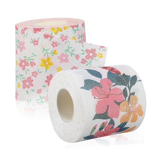 WEKADRIN 2ロール 印花デザイン トイレットペーパー レストラン ホテル対応 衛生紙 柔らかく肌に優しい 飾り用にも適した花柄プリント