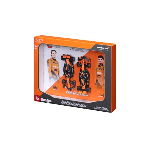 Bburago F1 Formula MCLAREN MCL38 (2024), NORRIS AND PIASTRI 2 Pack -1:43 Scale - Image 3