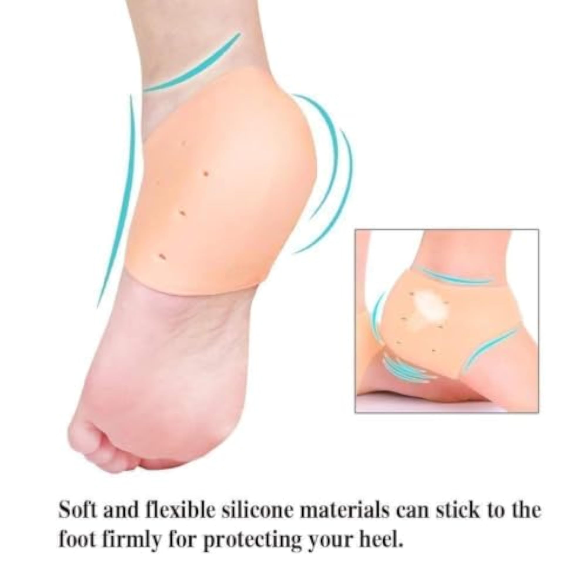 Silicone Gel Heel Pad Socks for Pain Relief