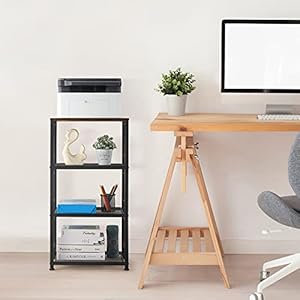 Ybing kitchen cart on wheels rolling kitchen island carts with wheels and storage 4 tier farmhouse serving cart stand with wood tabletop for living room bathroom brown  urban country home decor