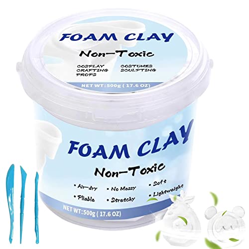 Modeling Foam Clay,500G Soft Air Dry Clay For Adults Lightweight Diy Creative Art Supplies With Sculpting Tools,Suitable For Cosplay/Crafts/Design/Shaping-White #TOP17