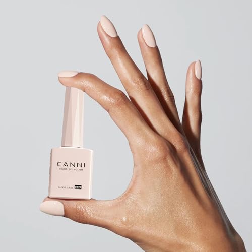Image of CANNI Nude Pink Gel Nail Polish, 1Pcs Pink Nude Gel Polish Light Color Soak Off U V Nail Manicure Salon DIY at Home