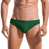 AIMPACT Mens Swim Briefs Quick Dry Swimsuit Comfortable and Fit Built-in Drawstring Surfing Beach Swimwear DarkGreen