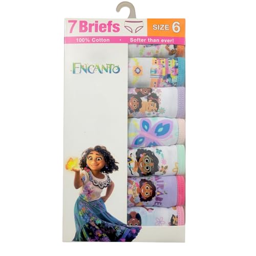 El Encanto 100% Combed Cotton Girls Underwear, Pack of 7 in Size 6, Super Soft and Comfortable Girls Briefs, Colorful and Durable Design, Ideal for Everyday Use, and Quality Guaranteed. Multi3