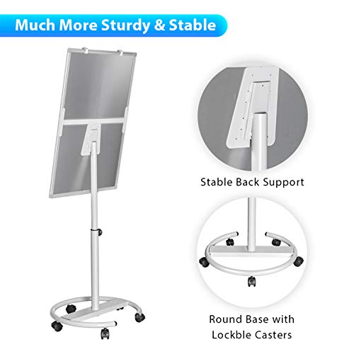 Mobile Whiteboard – 36 X 24 Inches Portable Magnetic Dry Erase Board, 3' X 2' Stand Easel White Board Dry Erase Easel Standing Board W/Flipchart Hooks #TOP2