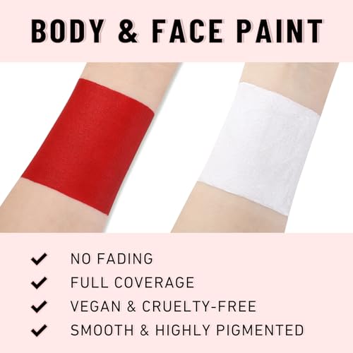 Image of BADCOLOR Red White England Face Body Paint Stick Set, Oil Based Fan Makeup Stick for Canada Switzerland Austria, Waterproof Face Paint for Football /Rugby /Softball /Baseball /Lacrosse, Sports Accessories