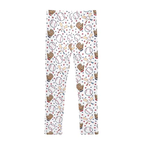 Baseball Cute Cartoon Prints Girls Leggings Soft Comfortable Athletic Leggings Dancing Pants for 4-10 Years2