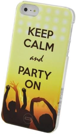 CIRCLE CASE (TM) #circlecase Keep Calm and Party On Hands In The Air Back Hard Case for iPhone 5 / 5S - Glossy - (Yellow White Black Brown) (EAN CODE : 9868561811807)