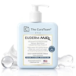 The CuraTeam Ceramide Moisturizer for Face & Body with 5 Ceramides, Beta Glucan & Colloidal Oatmeal, Barrier Repair Cream for Dry to Normal Sensitive Skin, Non Greasy Daily Moisturizer, 6.76 fl oz