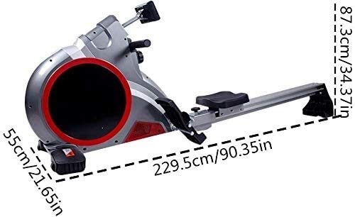 Image of Magnetic Rowing Machine Compact Indoor Rower with LCD Display and Moving Roller Foldable Adjustment for Home Gym