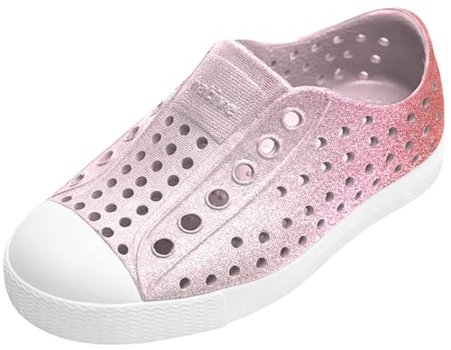 Native Shoes Unisex-Child Jefferson Bio-Bling Sneakers, Barely Samba Bling/Shell White, 8 Toddler