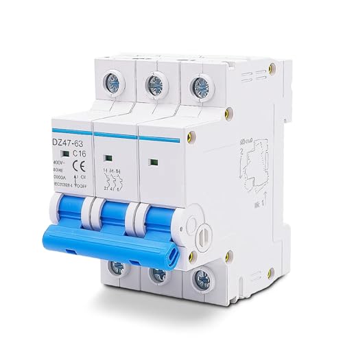 Disjoncteur triphasé 380V interrupteur de protection rail DIN 40A