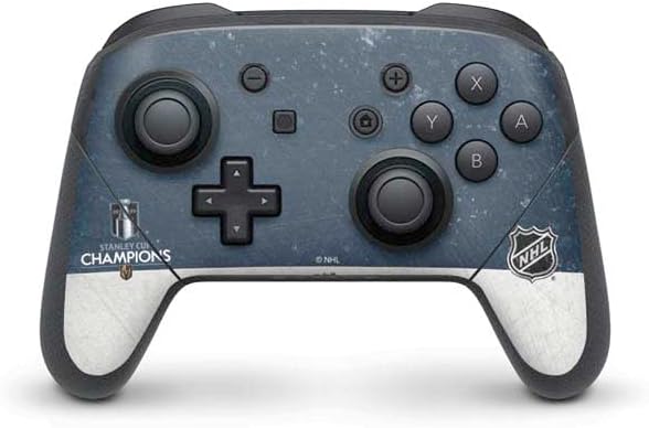 Skinit Decal Gaming Skin Compatible with Nintendo Switch Pro Controller - Officially Licensed NHL Vegas Golden Knights Black Background Design
